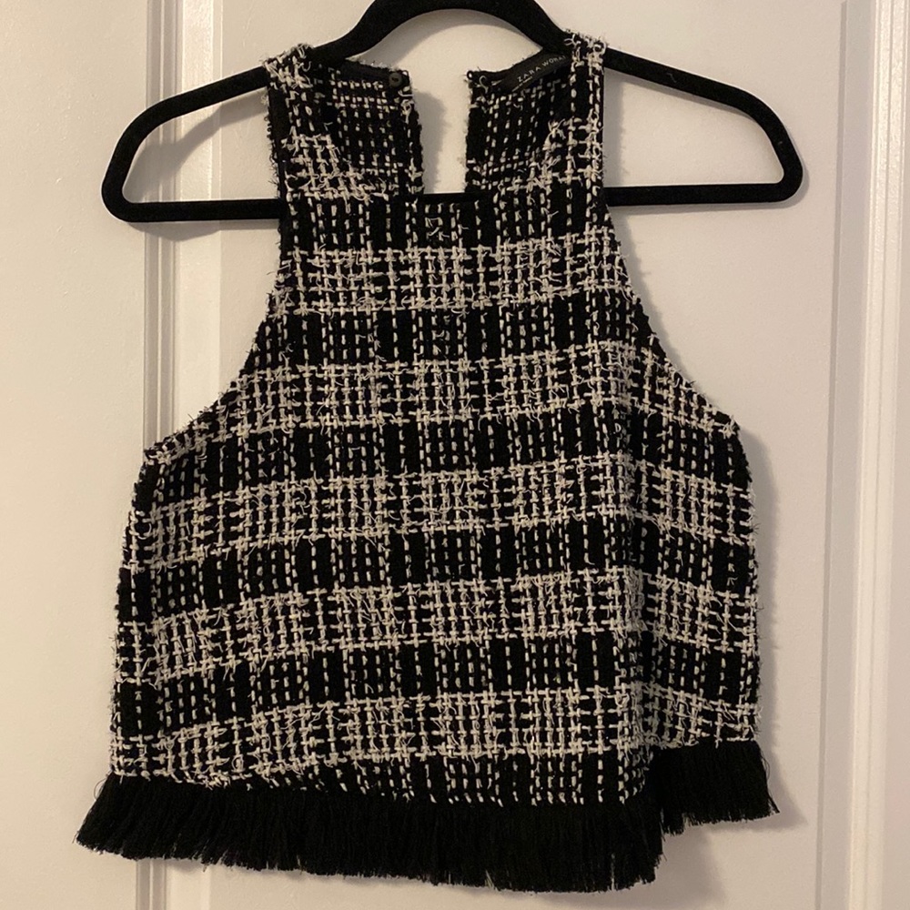 Zara Tweed Sleeveless Top
